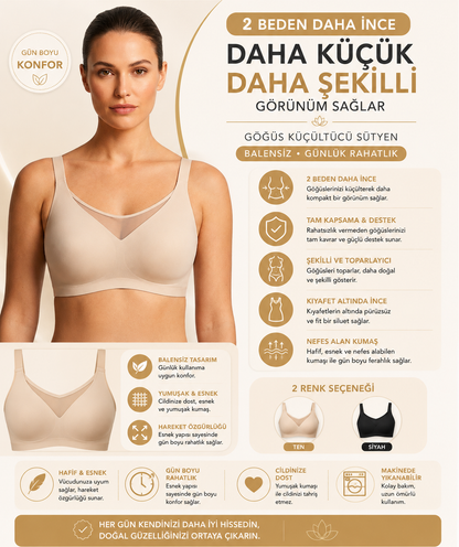 2 Beden Daha İnce Gösteren Toparlayıcı Küçültücü Sütyen